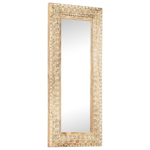 vidaXL Handsnidad spegel 110x50x2,6 cm massivt mangoträ