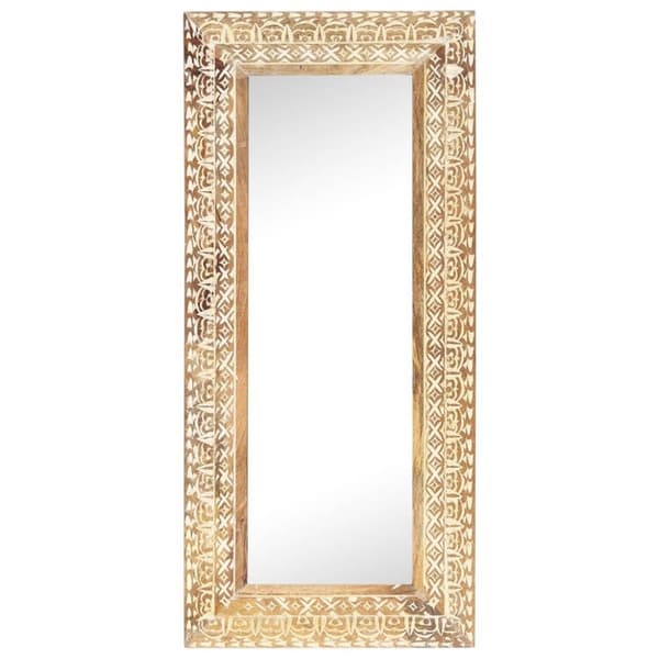 vidaXL Handsnidad spegel 110x50x2,6 cm massivt mangoträ