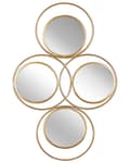 Miniatyrbillede 1 af 5: Vægspejl Guld Metal 4 stykker 50 x 80 cm Væghængt Smate Små Runde Spejle Badeværelse Entré til Dør Tilbehør Glamour Dekoration