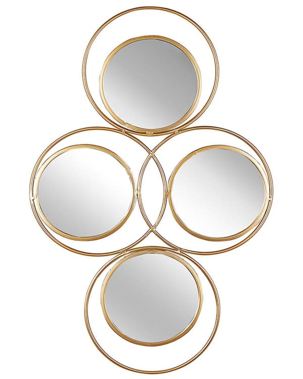 Modern Väggspegel Guld Metall 4 Delar 50 x 80 cm Dekorativ Accentstycke