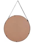 Miniatyrbild 5 av 6: Väggspegel Guld Sliten Metall Band i Konstläder Rund 60 cm Dekorativ Hängande Accentstycke Modern
