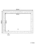 Pikkukuva 3 / 8: Seinäpeili hopeinen 60 x 80 cm LED-valolla koristeellinen kehys huurtumisenesto