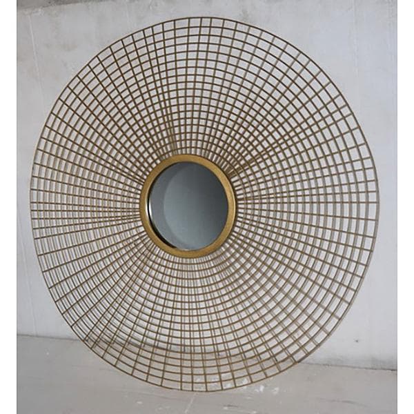 Speglar Golden Circle (96 x 3 x 96 cm) Glas Järn Trä MDF