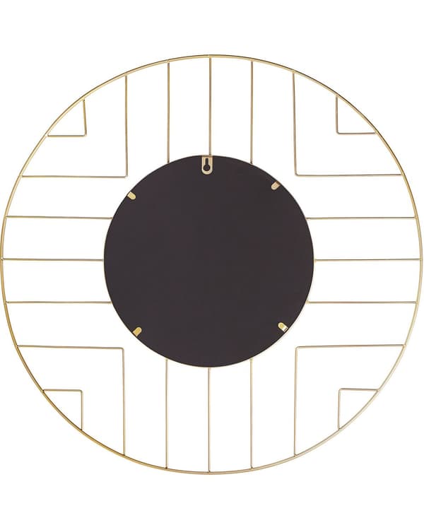 Vægspejl Guld Metal Jern ø 60 cm Rund Ramme Vægmonteret Hjemme Dekoration Moderne Design
