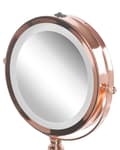 Miniatyrbild 9 av 9: Sminkspegel Roséguld Järn Metallram 13 cm med LED Lampor 1x/5x Förstoring Dubbelsidig Smink