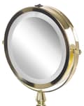 Miniatyrbild 9 av 9: Sminkspegel Guld Järn Metall Ram 13 cm med LED Lampor 1x/5x Förstorande Dubbelsidig Smink