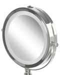 Miniatyrbild 9 av 9: Sminkspegel Silver Järn Metallram 13 cm med LED Lampor 1x/5x Förstoring Dubbelsidig Smink