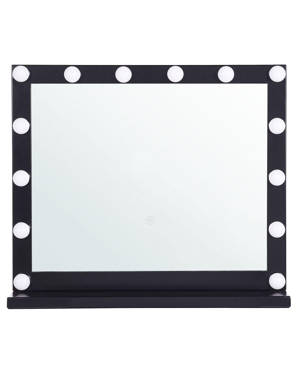 Spegel LED 50 x 60 cm svart BEAUVOIR