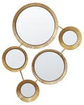 Miniatyrbillede 1 af 5: Sæt med 5 Spejle Gylden Metalramme 65 x 39 cm Glamourøs Stue og Soveværelse Væghængt