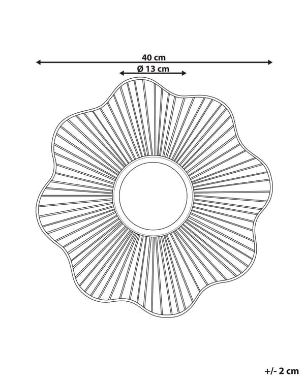 Väggspegel Accentstycke Guld Metall 40 cm Blom Form Vardagsrum Sovrum Vägg Hängd