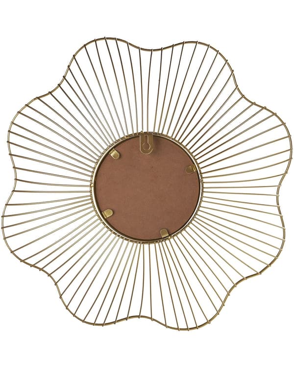 Väggspegel Accentstycke Guld Metall 40 cm Blom Form Vardagsrum Sovrum Vägg Hängd