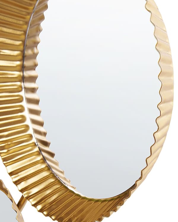 Set av 5 Speglar Guld Metallram 65 x 39 cm Glamour Vardagsrum Sovrum Vägg Hängd