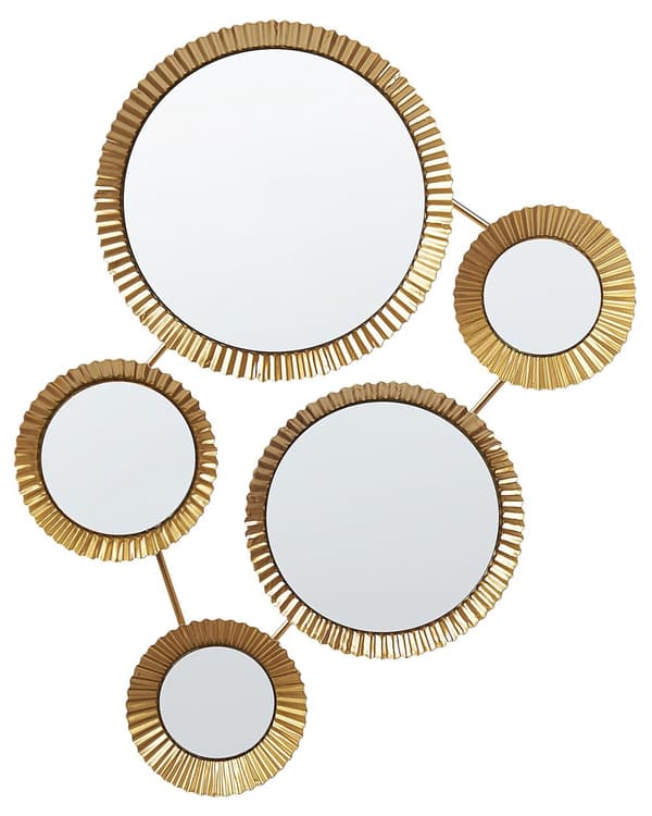 Set av 5 Speglar Guld Metallram 65 x 39 cm Glamour Vardagsrum Sovrum Vägg Hängd