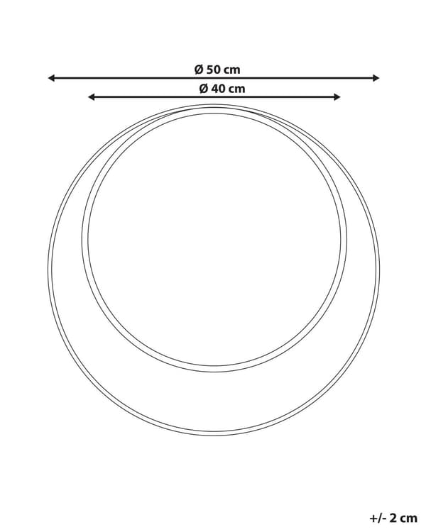 Rund Spegel Svart Metall 50 cm Minimalistisk Vardagsrum Sovrum
