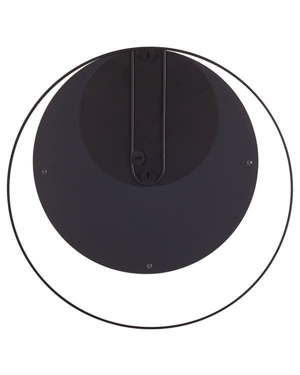 Rund Spegel Svart Metall 50 cm Minimalistisk Vardagsrum Sovrum