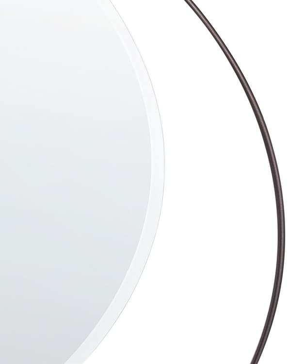 Rund Spegel Svart Metall 50 cm Minimalistisk Vardagsrum Sovrum