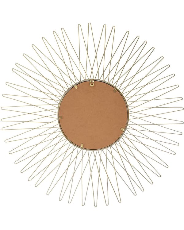 Vægspejl Guld Metal Rund 70 cm Solstråle Ornamental Glamour Stue Soveværelse