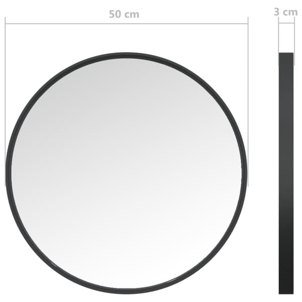 vidaXL vægspejl 50 cm sort