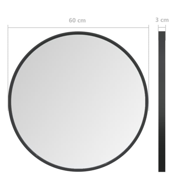 vidaXL Veggspeil 60 cm svart