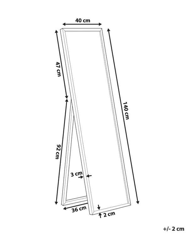 Gulvspejl Guld Ramme Syntetisk 40x140cm Rektangulær Fritstående med Støtteben Aflangt Design Dekorativ Eklektisk Glam til Pige Værelse Entré