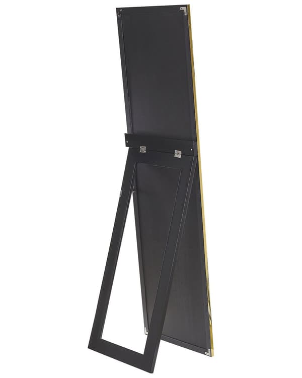 Gulvspejl Guld Ramme Syntetisk 40x140cm Rektangulær Fritstående med Støtteben Aflangt Design Dekorativ Eklektisk Glam til Pige Værelse Entré