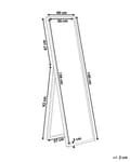 Miniatyrbillede 3 af 7: Stående Spejl Sølv Glas Syntetisk Materiale 40 x 140 cm med Stand Moderne Design med Stel