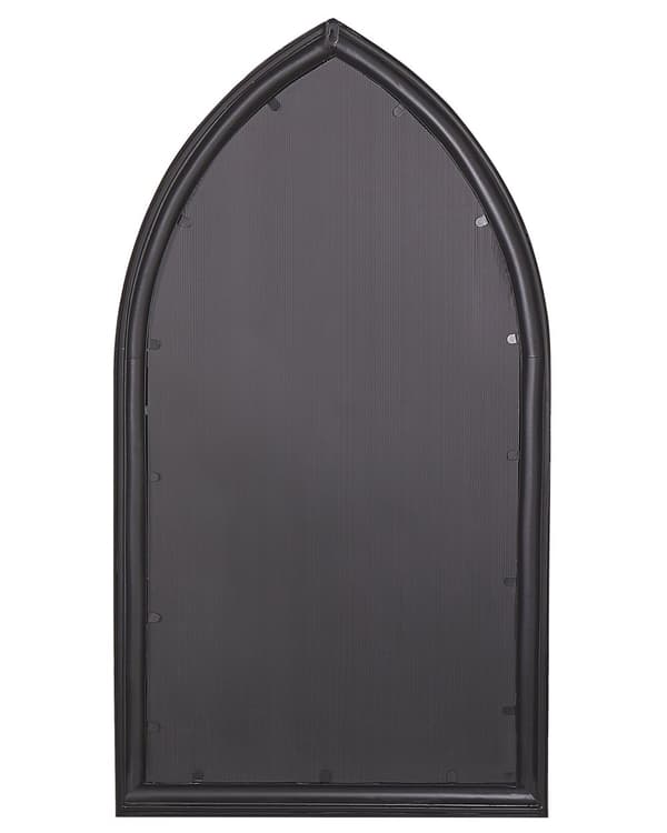 Seinäpeili musta metalli lasi 62 x 113 cm ikkunan muotoinen koukuilla retro perinteinen tyyli