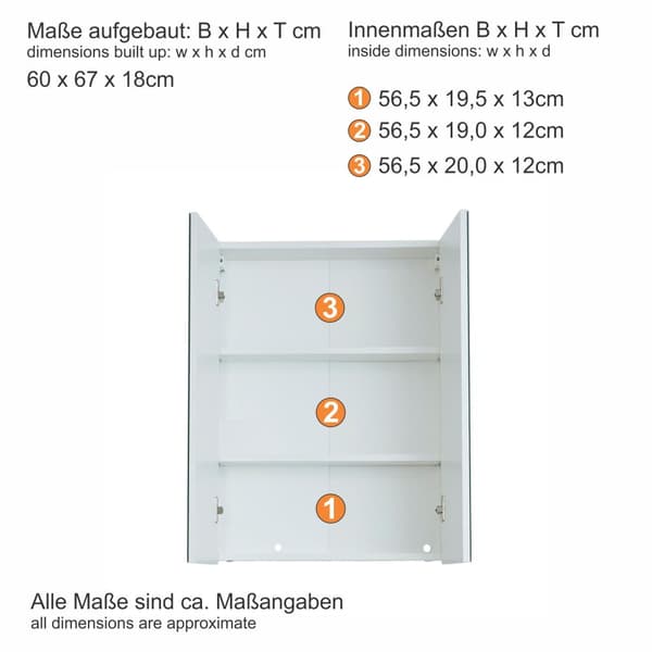 Line/SkinBD spegelskåp 2 dörrar vit, spegelglas.