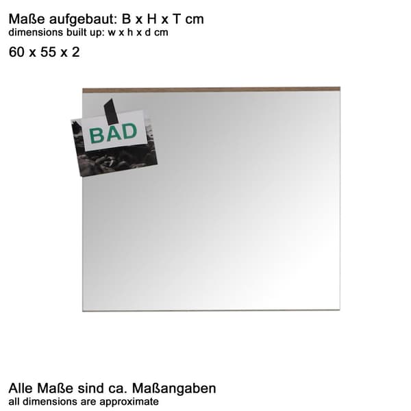 SetOneBad speil eik dekor, speilglass.
