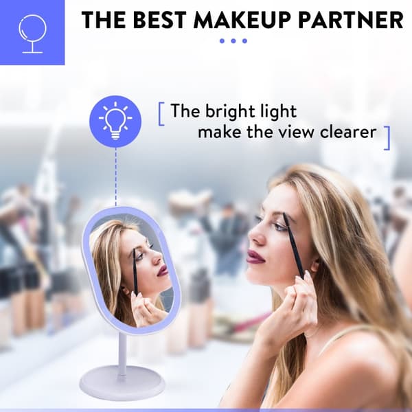 180° rotation Makeup Mirror LED 3-färgs pekskärmsbrytare USB Uppladdningsbar kosmetisk sminklampa