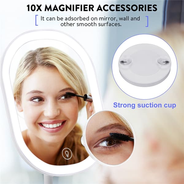 180° rotation Makeup Mirror LED 3-färgs pekskärmsbrytare USB Uppladdningsbar kosmetisk sminklampa