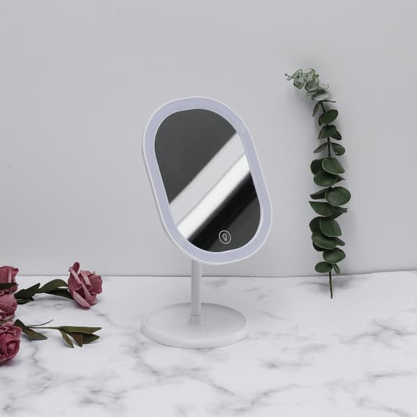 180° rotation Makeup Mirror LED 3-färgs pekskärmsbrytare USB Uppladdningsbar kosmetisk sminklampa