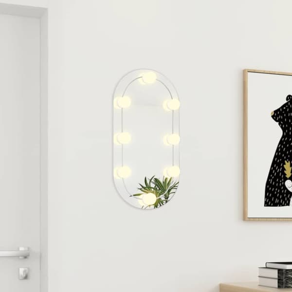 vidaXL Peili LED-valoilla 60x30 cm lasi soikea