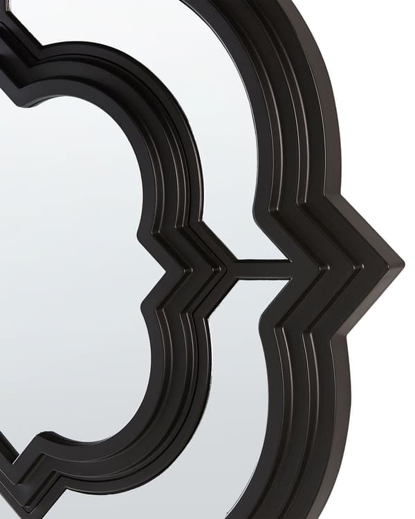 Hængende Vægspejl Sort Syntetisk Materiale Glas 51 cm Uregelmæssig Ramme Boligindretning Design Dekoration til Stue