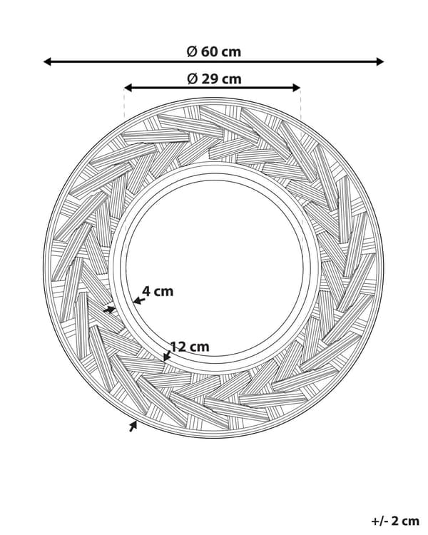 Väggspegel Svart Syntetiskt material ø 60 cm Stor ram Modern Design Vardagsrum