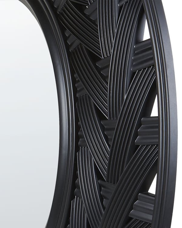 Väggspegel Svart Syntetiskt material ø 60 cm Stor ram Modern Design Vardagsrum
