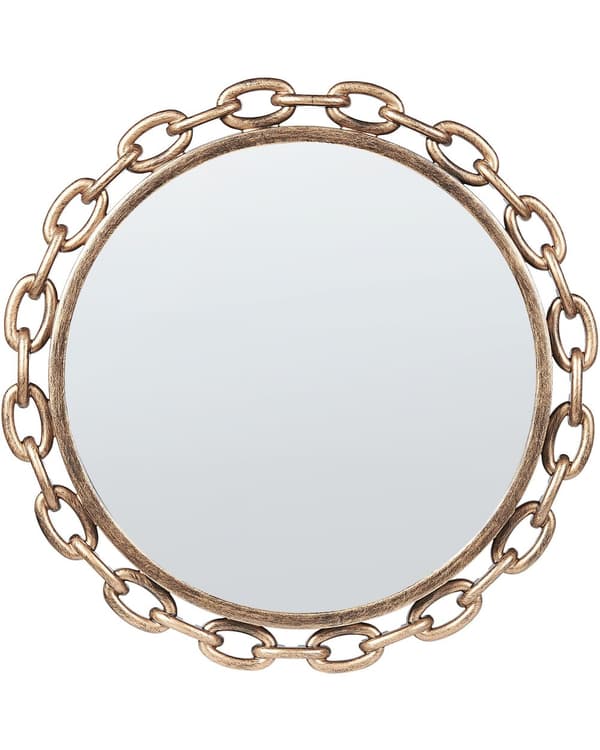 Väggspegel Guld Syntetiskt material ø 46 cm Kedjeformad ram Modern design