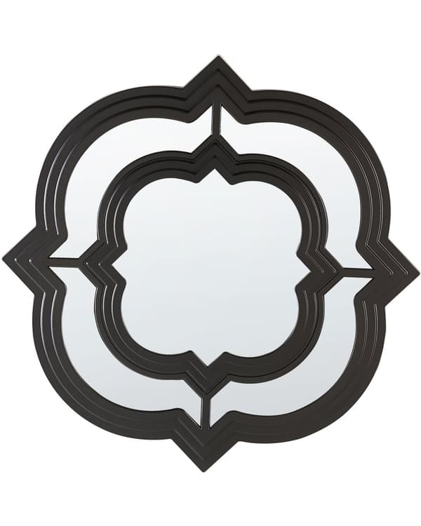 Väggspegel Svart Ram Syntetmaterial 51 cm Hängande heminredning Oregelbunden form Modern inredning
