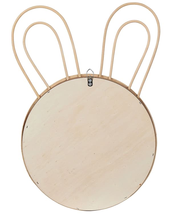 Seinäpeili luonnollinen 26 x 45 x 2 cm rottinki lasi poppelipuu pupunkorvat pyöreä