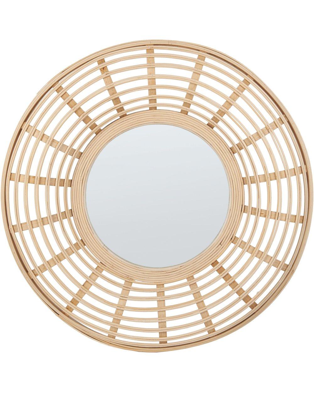 Rund väggspegel i bambu 60 cm Natur HANUA