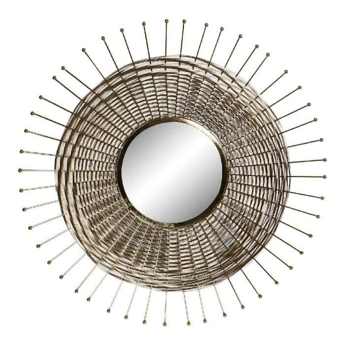 DKD Heminredning Järn Trä MDF väggspegel (81 x 81 x 11 cm)