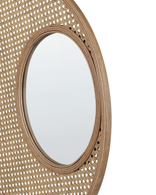 Väggspegel Hem Dekoration Bambu Ram Rotting Syntetisk Rustik Modern Design Vardagsrum Sovrum