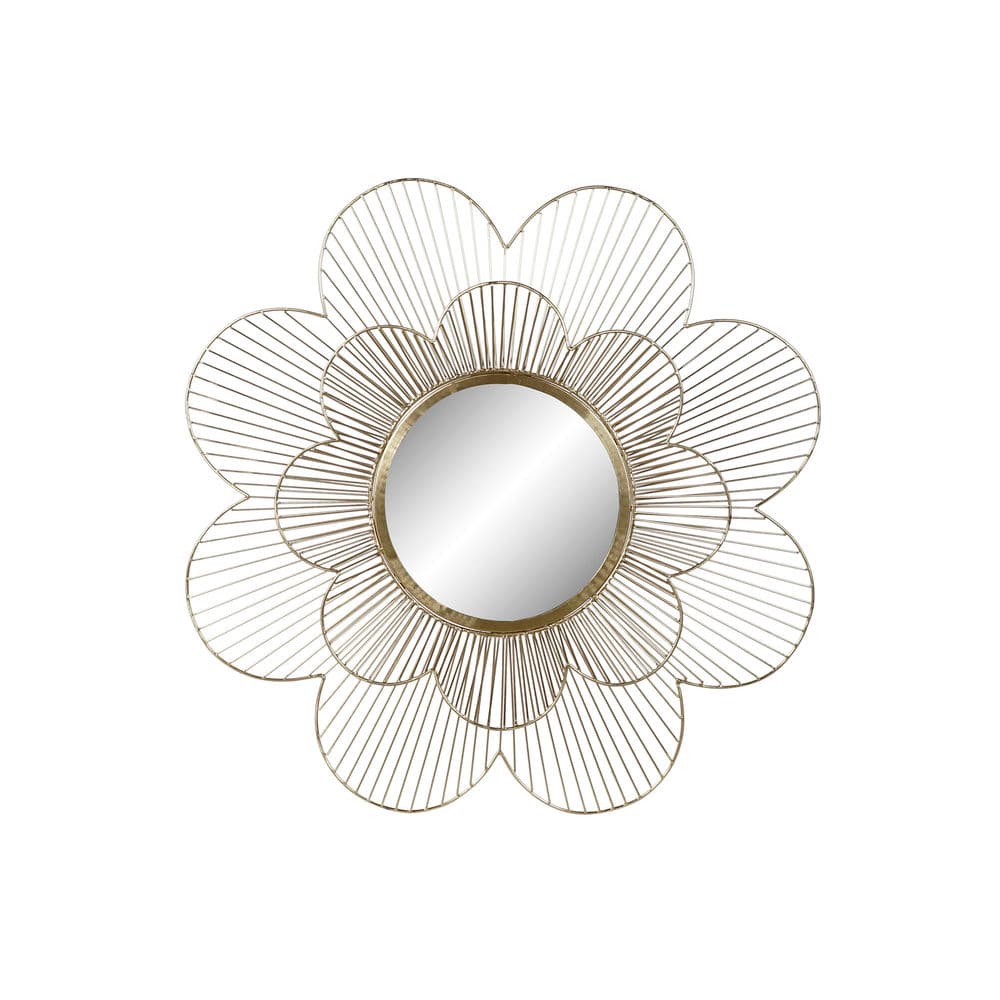 Väggspegel DKD Home Decor Glas Järn Gyllene (80 x 80 x 8 cm)