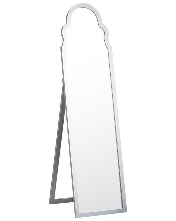 Stående Spejl Sølv MDF Glas 40 x 150 cm med Stand Dekorativ ramme Moderne Design