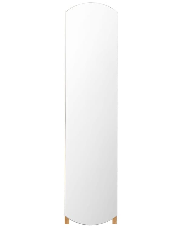 Stående spejl Lys træglas MDF 50 x 150 cm med hyldestativ Dekorativ ramme Moderne Design