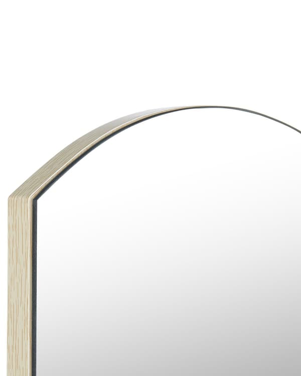 Stående spejl Lys træglas MDF 50 x 150 cm med hyldestativ Dekorativ ramme Moderne Design