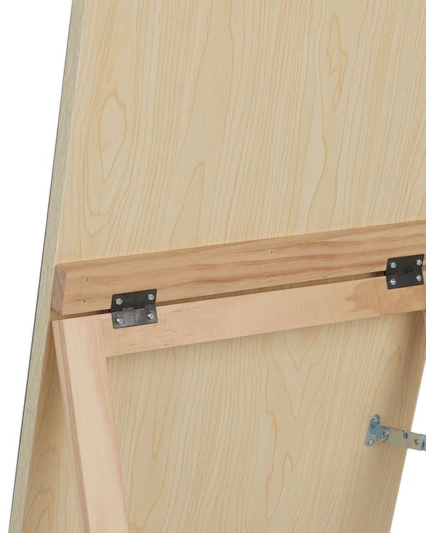 Stående spejl Lys træglas MDF 50 x 150 cm med hyldestativ Dekorativ ramme Moderne Design