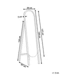 Pikkukuva 3 / 8: Lattiapeili tumma puu lasi 30 x 150 cm jalalla koristeellinen kehys retro-tyyli