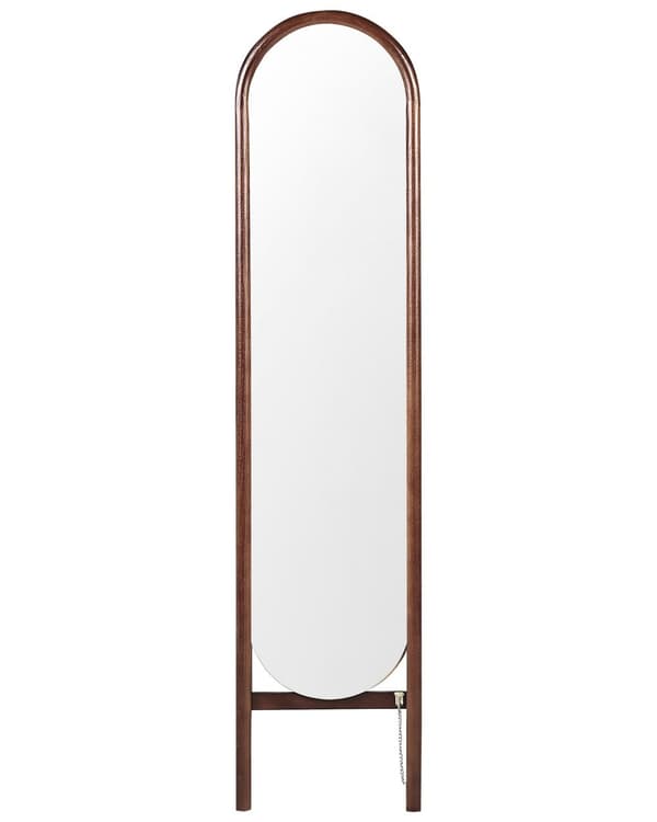 Lattiapeili tumma puu lasi 30 x 150 cm jalalla koristeellinen kehys retro-tyyli