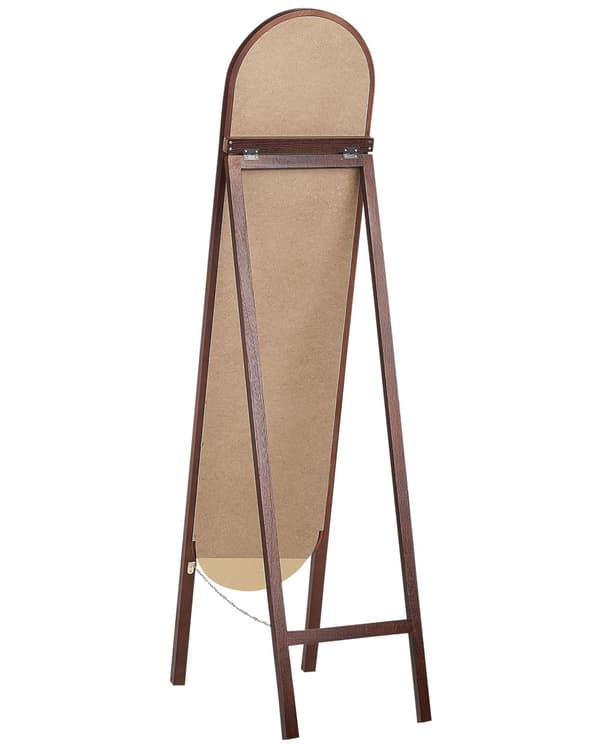 Lattiapeili tumma puu lasi 30 x 150 cm jalalla koristeellinen kehys retro-tyyli